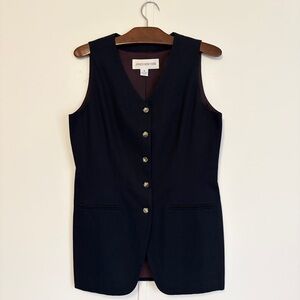 Jones New York Navy Button-Front Sleeveless Vest 8